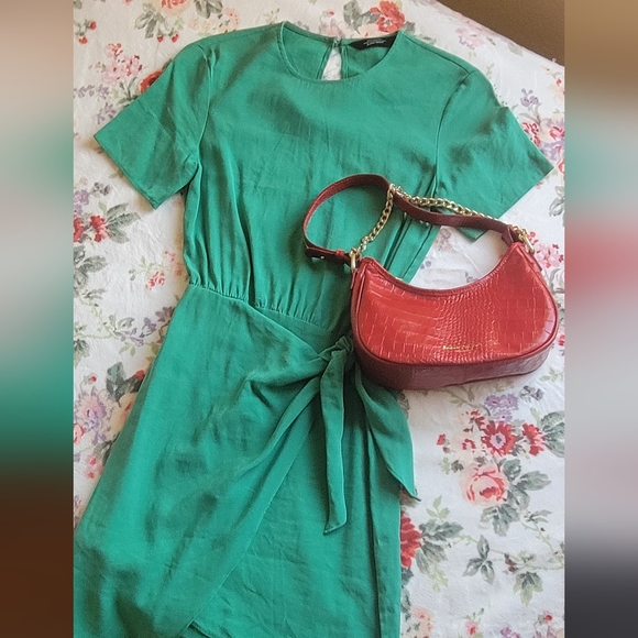 & OTHER STORIES Tie Up Mini Wrap Dress - Picture 6 of 12